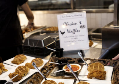 chick and waffle display